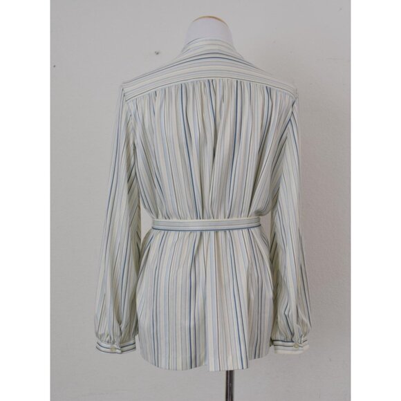 Vintage 70s Mockneck Button up Secretary Blouse‎ - Picture 3 of 10